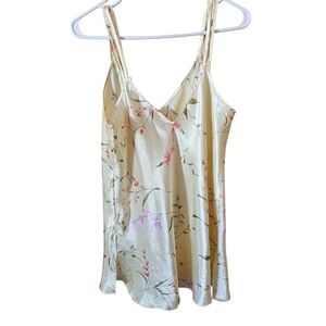 Oscar De La Renta Vintage Butter Cream Yellow Floral Short Night Gown Large